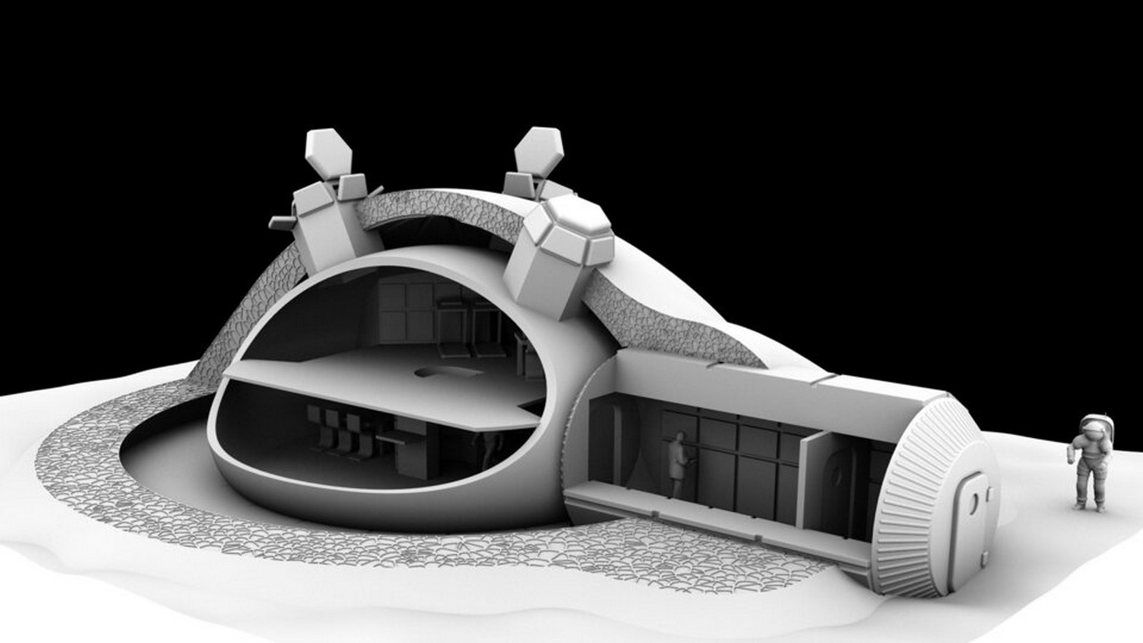 The Lunar Habitation By Norman Foster- 3D printing on the moon