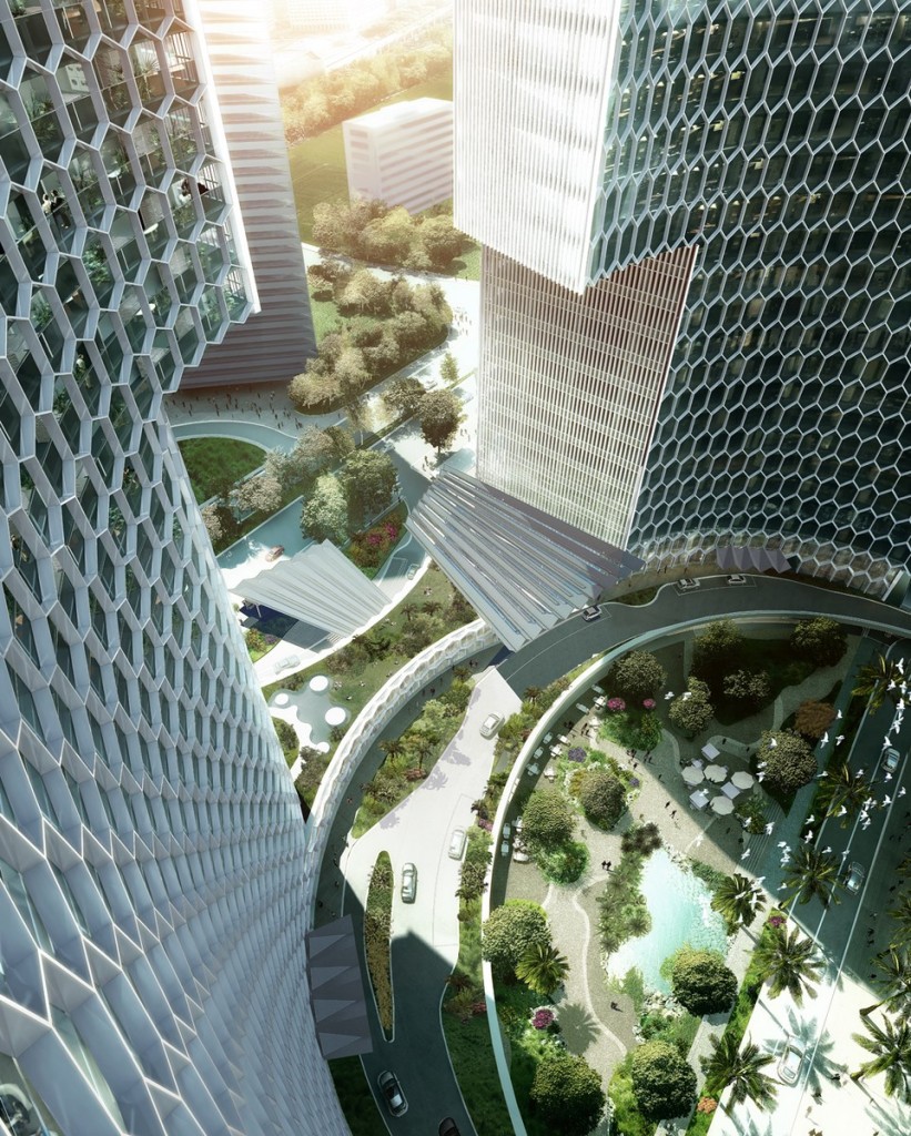 Buro Ole Scheeren unveils DUO towers in Singapore_07