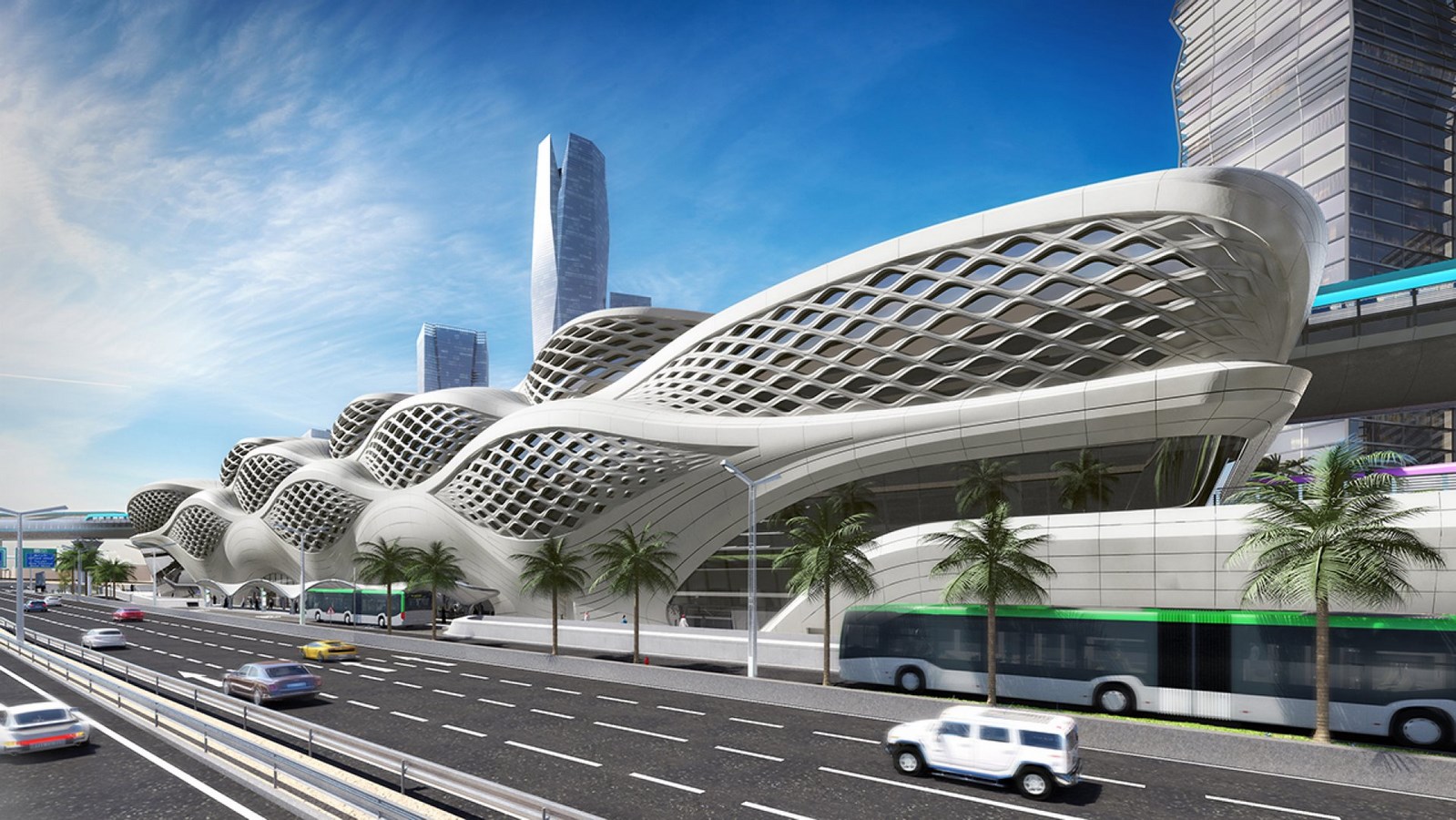 30 Projects That Define Zaha Hadid’s Style - King Abdullah Financial District Metro Station, Saudi Arabia