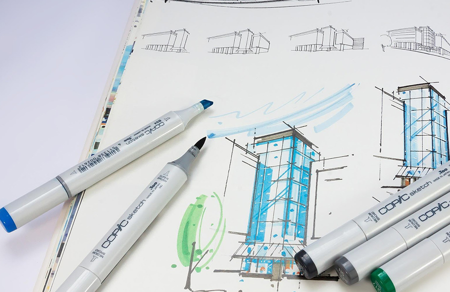 Blueprint Building Architecture Vector Design Images, House Building  Architecture Concept Sketch 3d Illustration Modern Architecture Exterior  Blueprint Or Wire Frame Style, House, Home, Background PNG Image For Free  Download